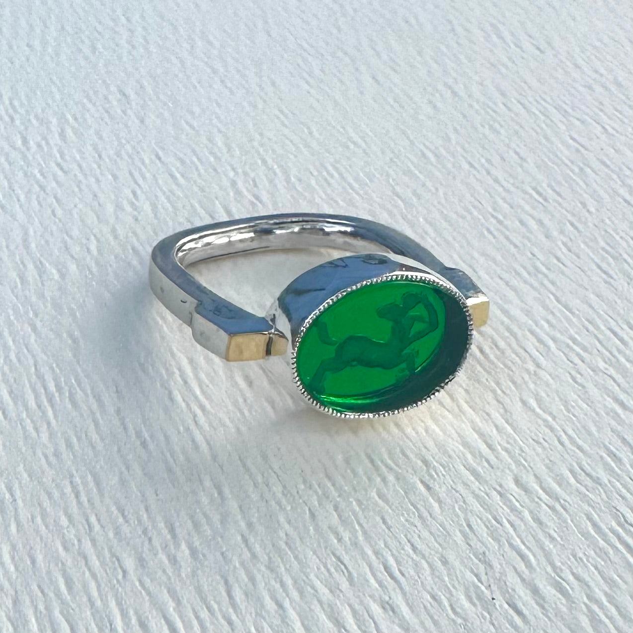 RING // SAGITTARIUS // GREEN INTAGLIO