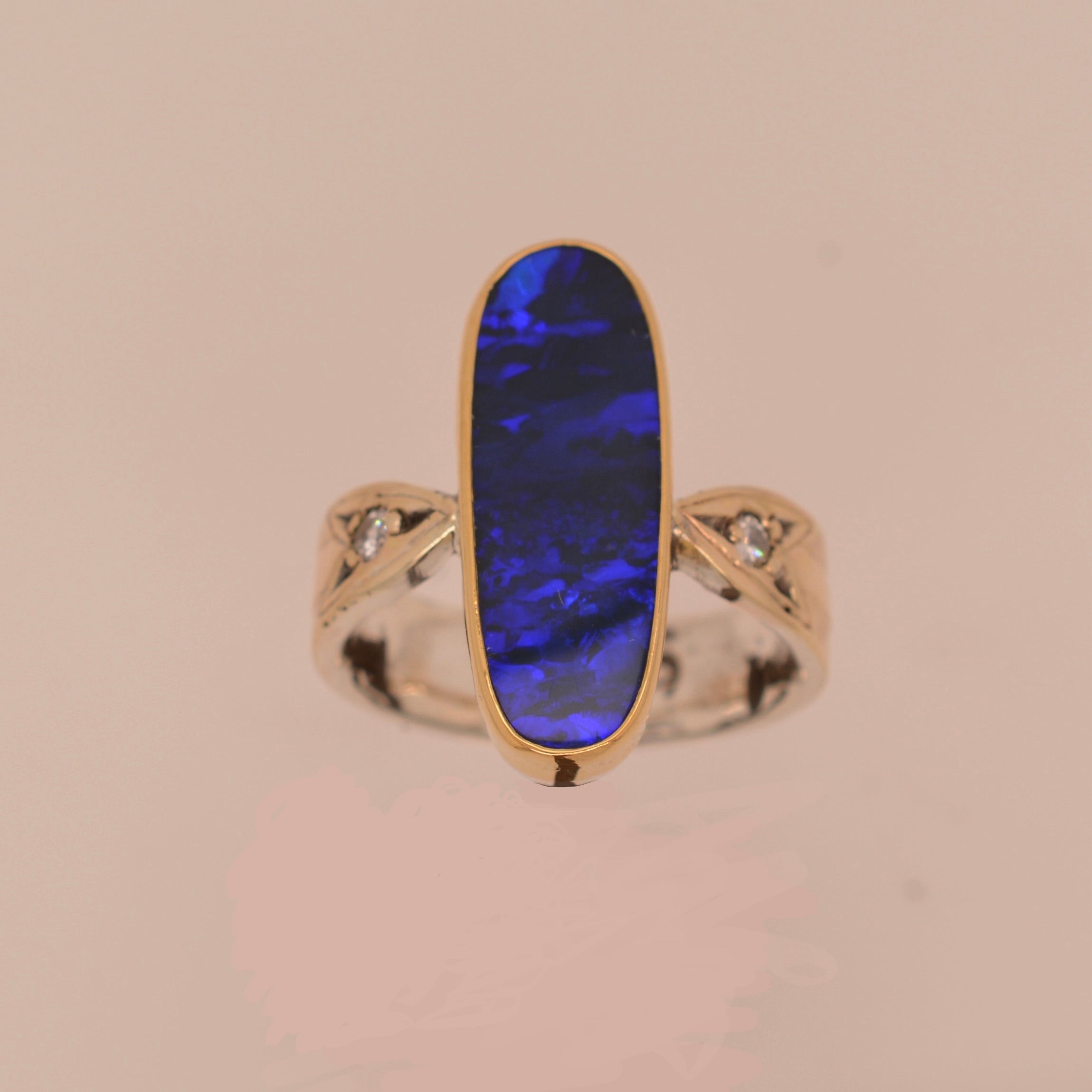 DOUBLE ARROW RING // BLUE OPAL