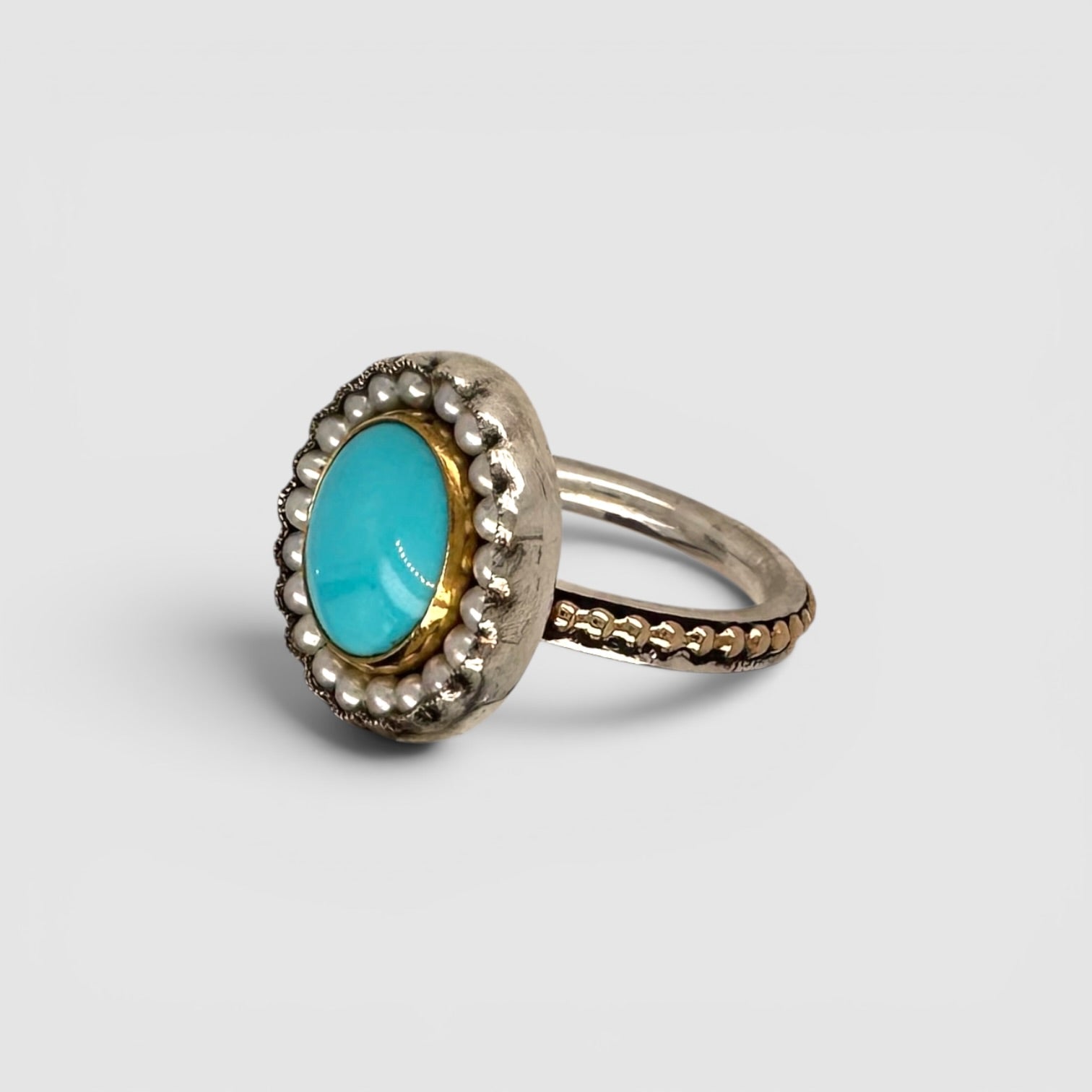 HEIRLOOM RING // SEED PEARLS // TURQUOISE