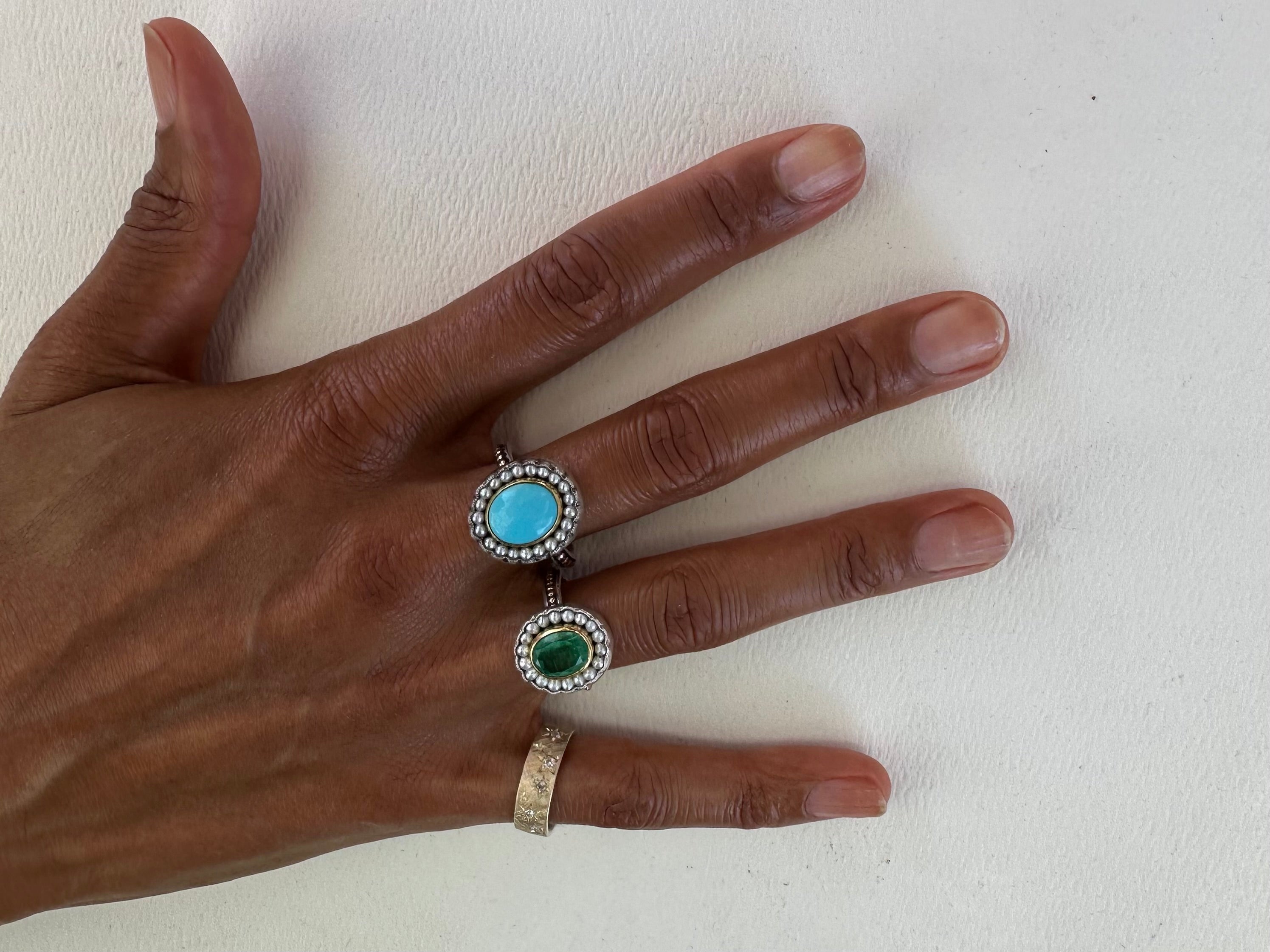 HEIRLOOM RING // SEED PEARLS // TEAL TOURMALINE