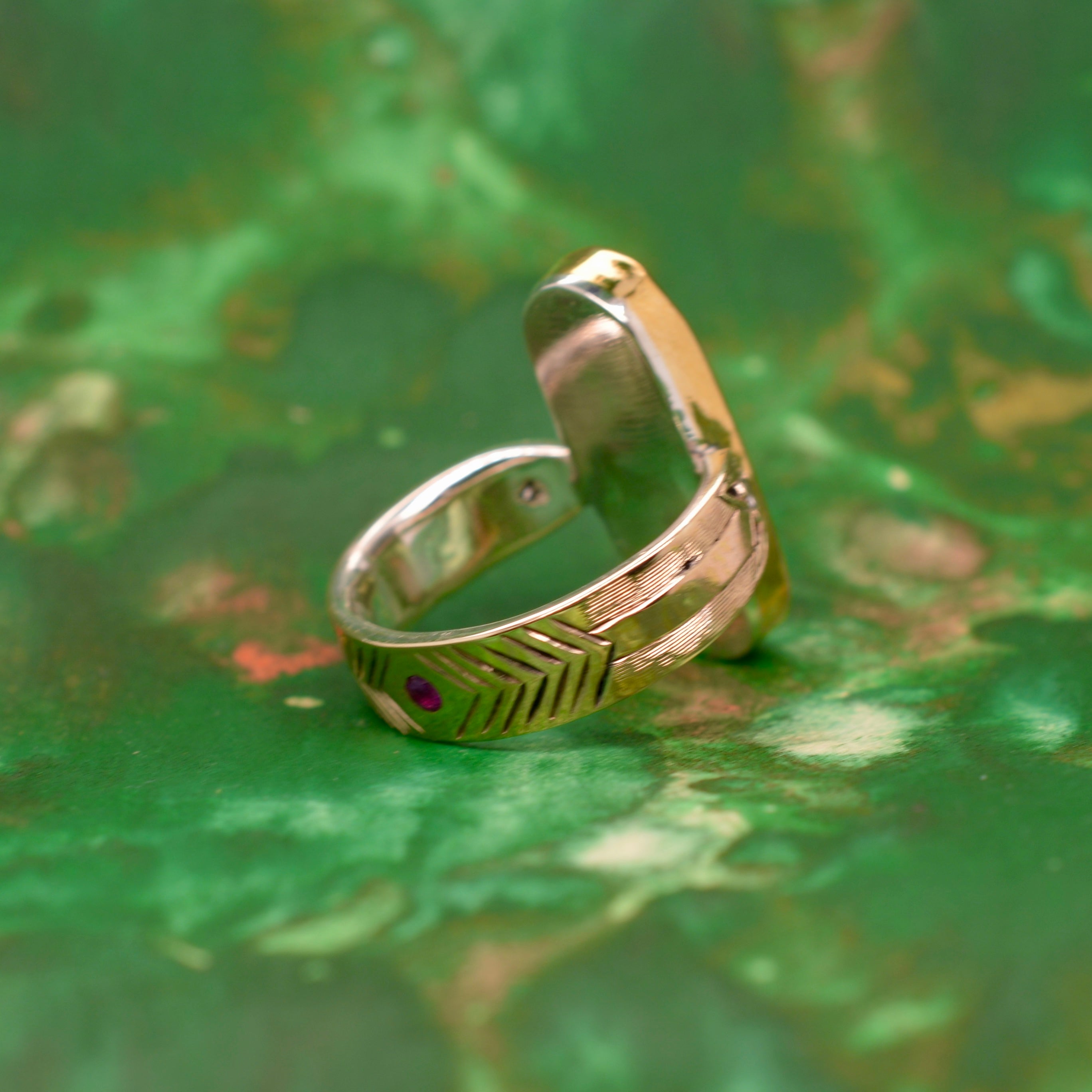 DOUBLE ARROW RING // BLUE OPAL