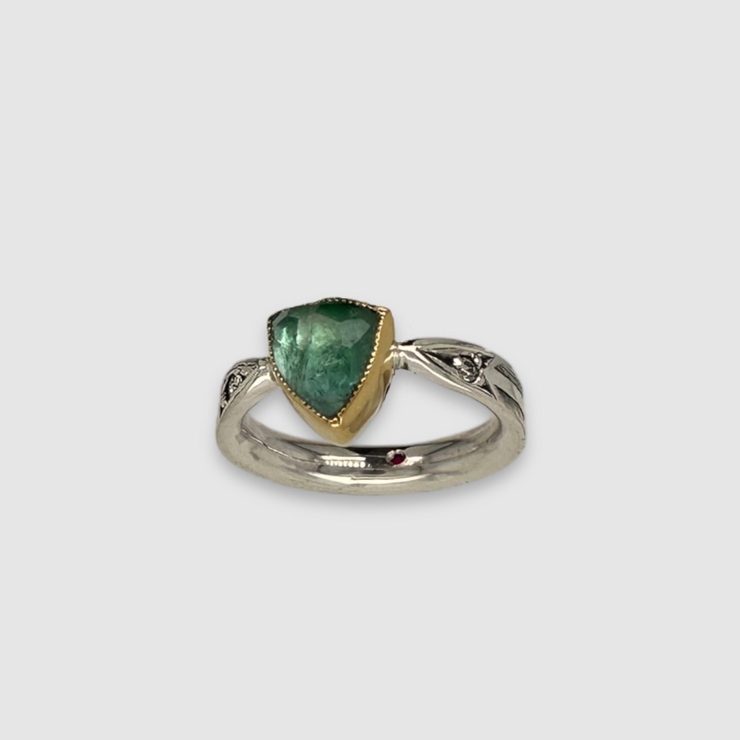 ARROW RING // TRIANGLE GREEN TOURMALINE