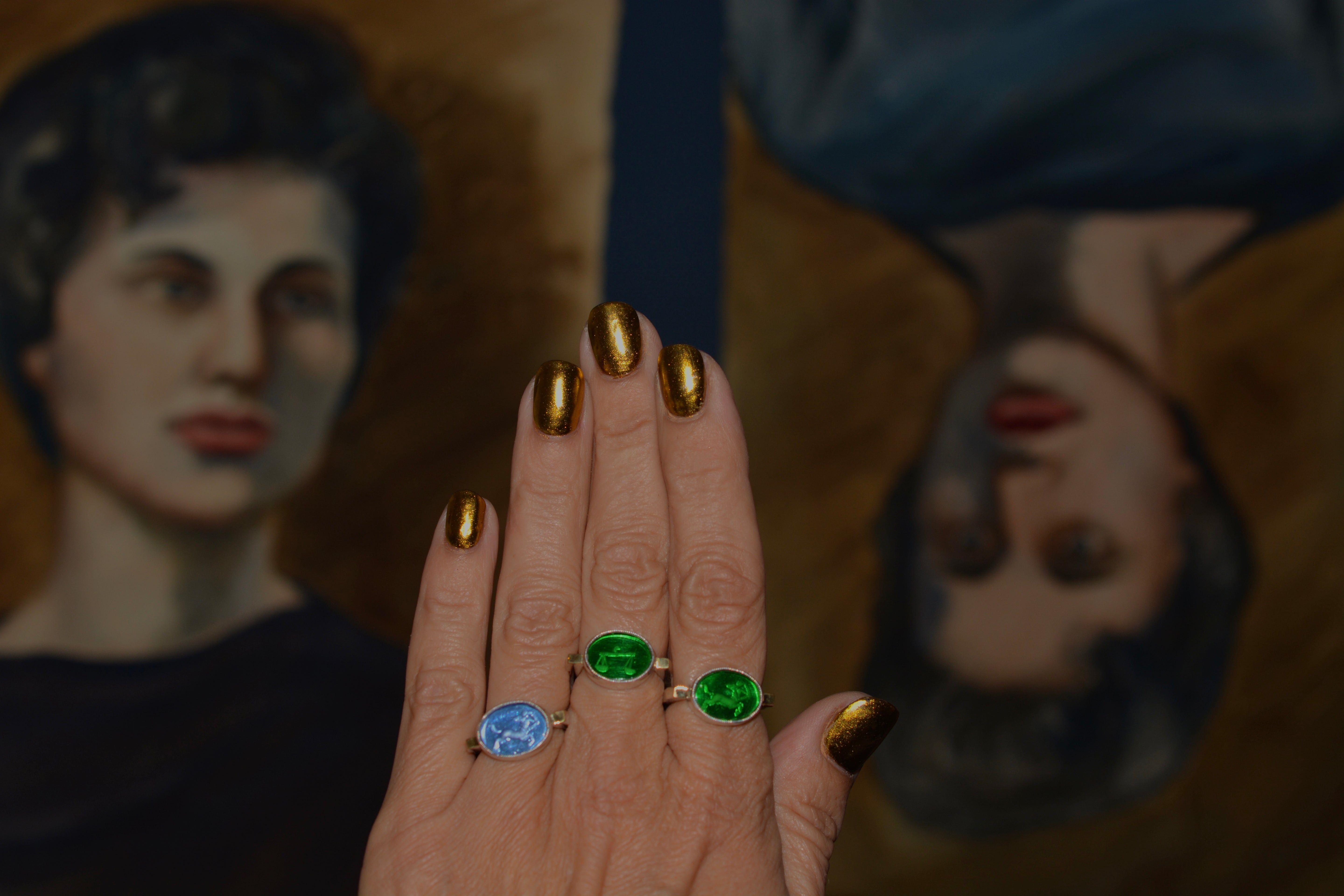 RING // SAGITTARIUS // BLUE INTAGLIO