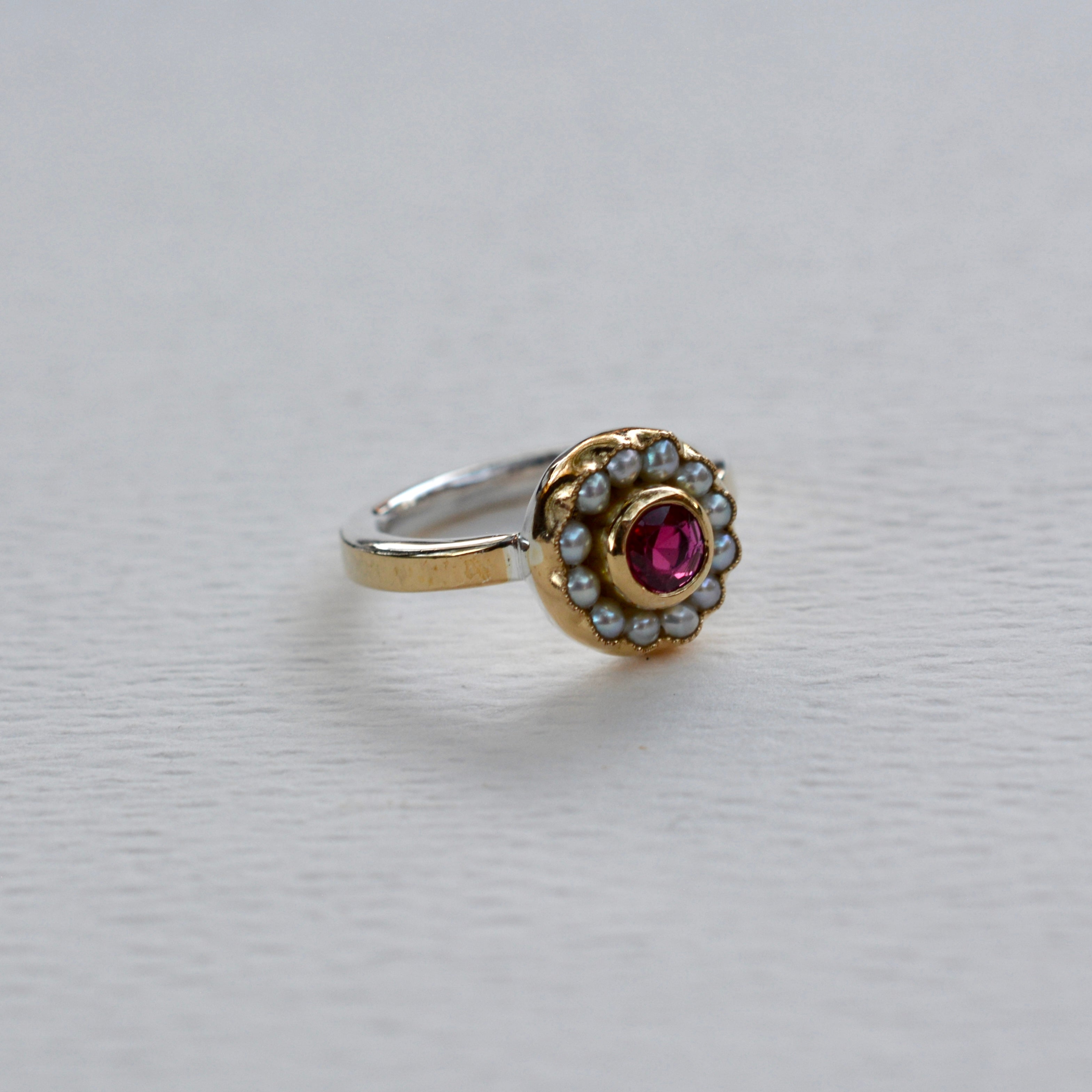 HEIRLOOM RING // SEED PEARLS // RUBY