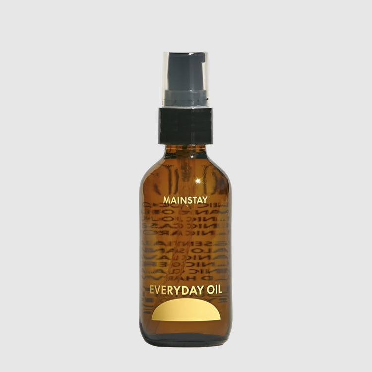 Bottle of Mainstay Everyday Oil on a white background