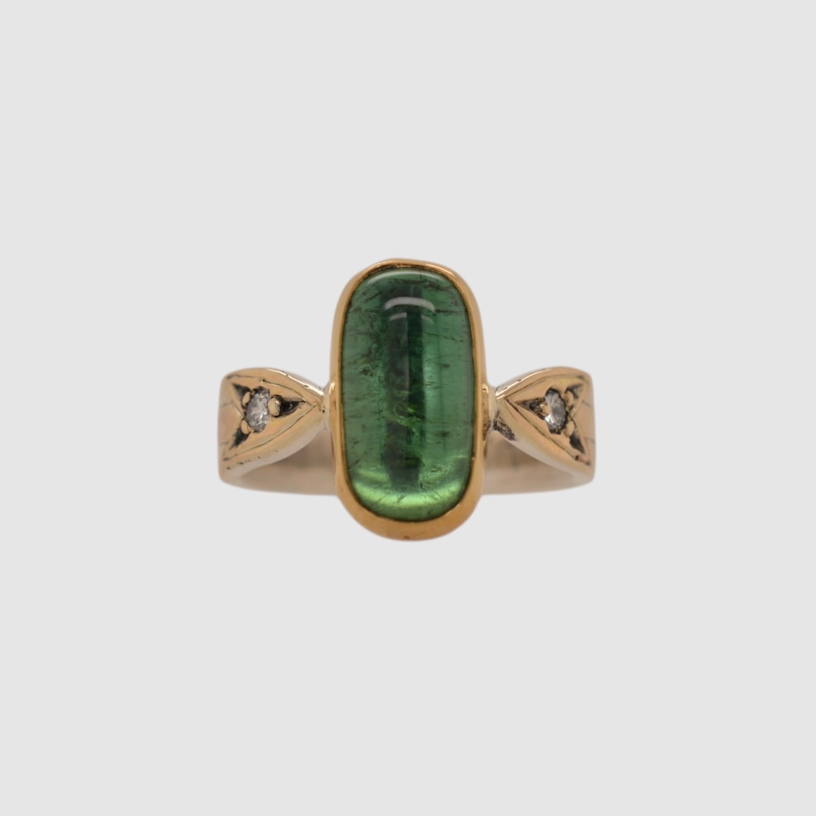 DOUBLE ARROW RING // GREEN TOURMALINE