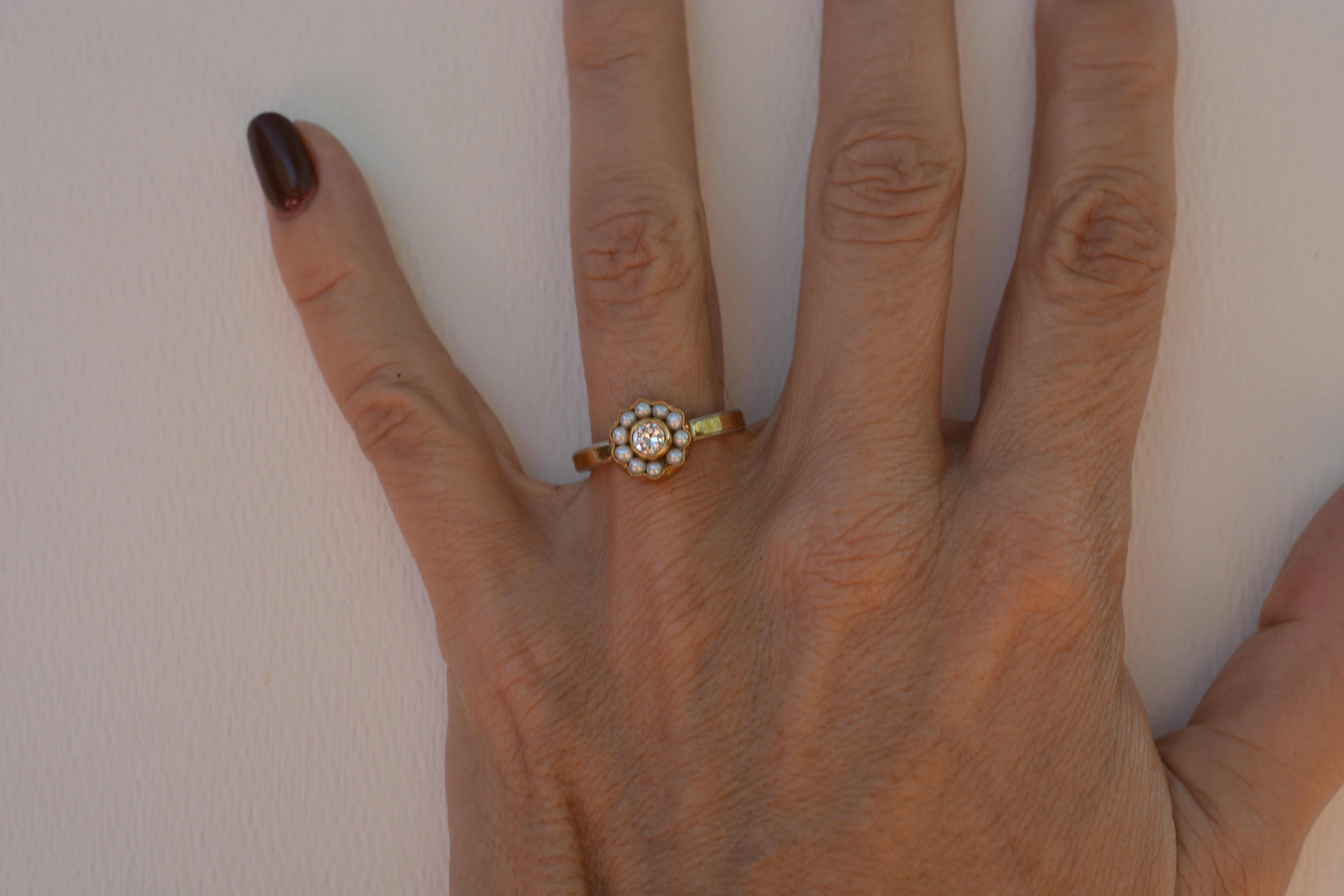 HEIRLOOM RING // SEED PEARLS // DIAMOND