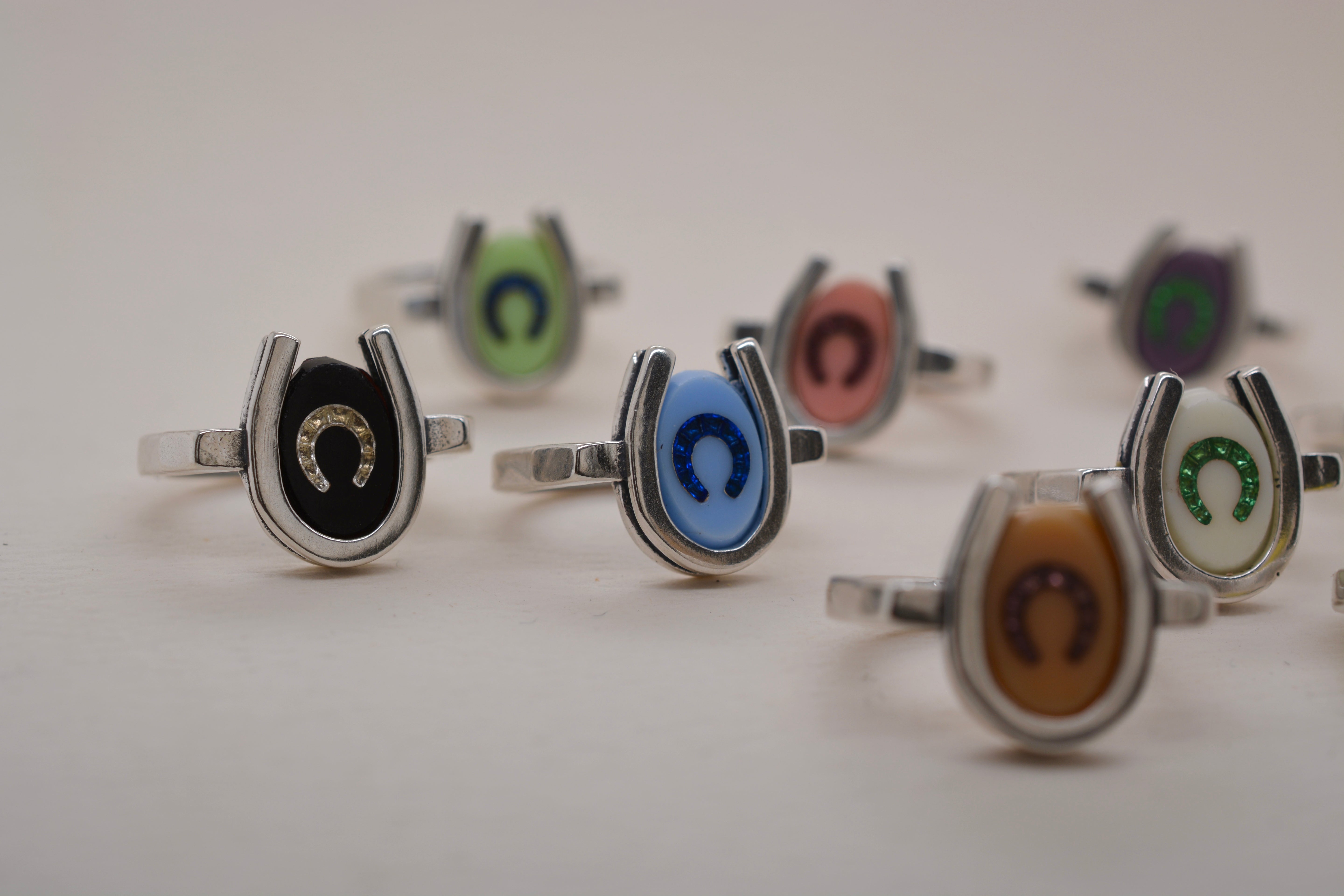 TRIPLE LUCK // SILVER RING // PINK & PINK INTAGLIO