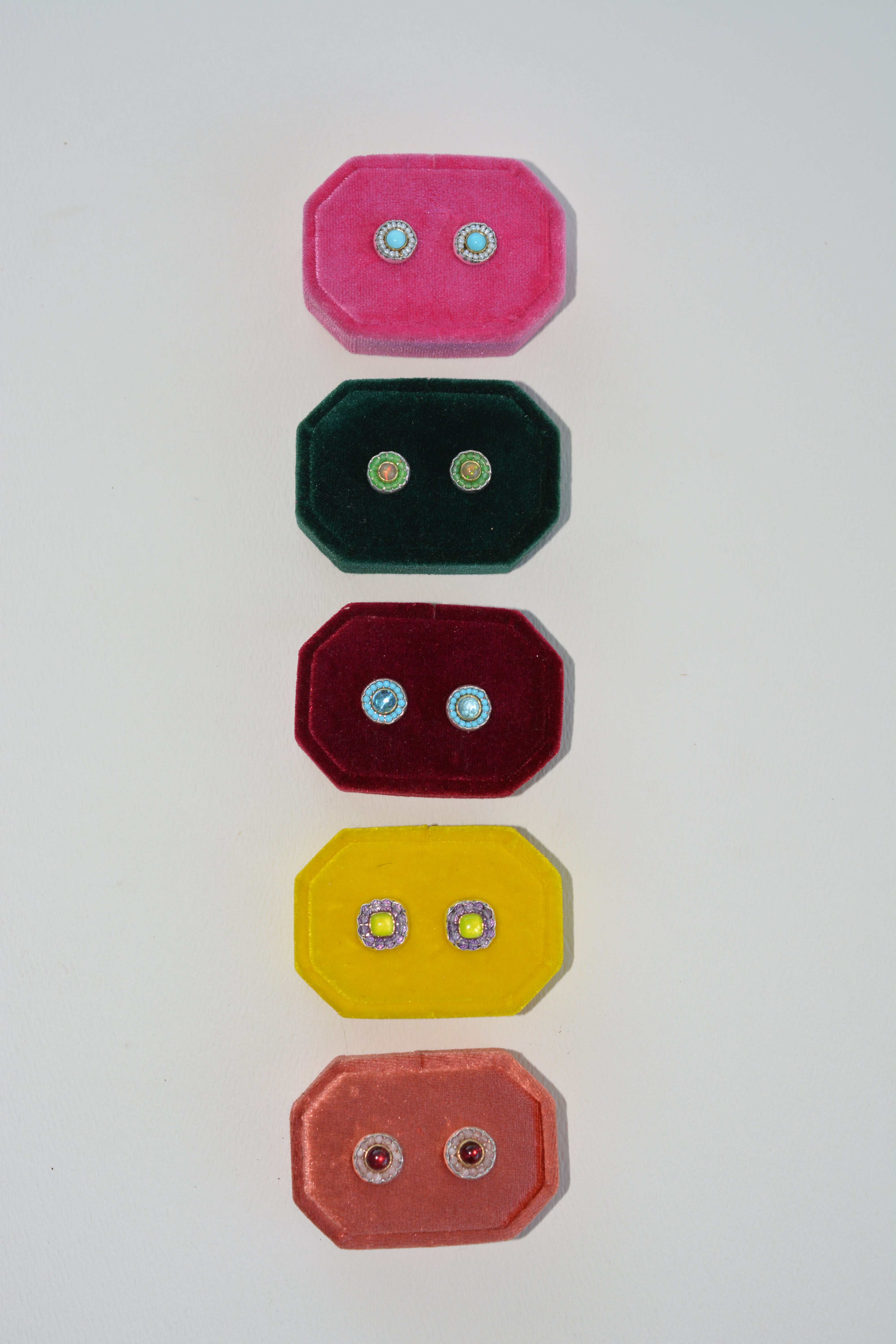 HEIRLOOM EARRINGS // STUD // OPAL //GARNET