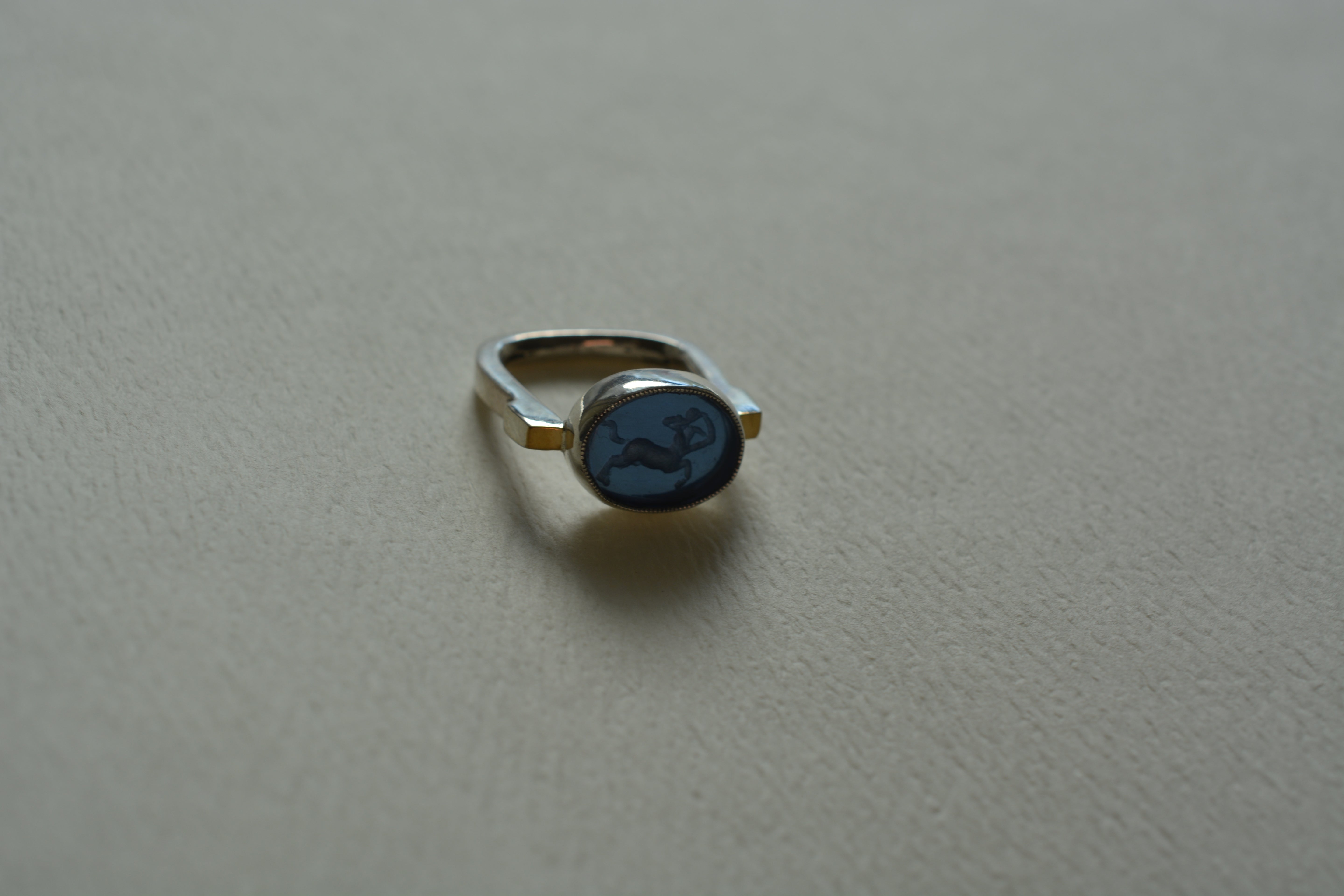 RING // SAGITTARIUS // BLUE INTAGLIO
