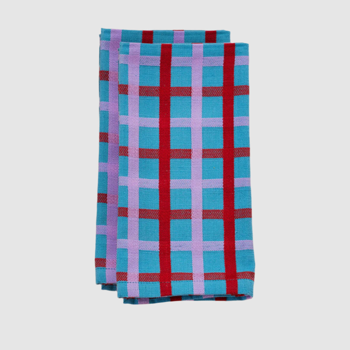 DUSEN DUSEN // WOVEN PLAID NAPKIN // TURQUOISE