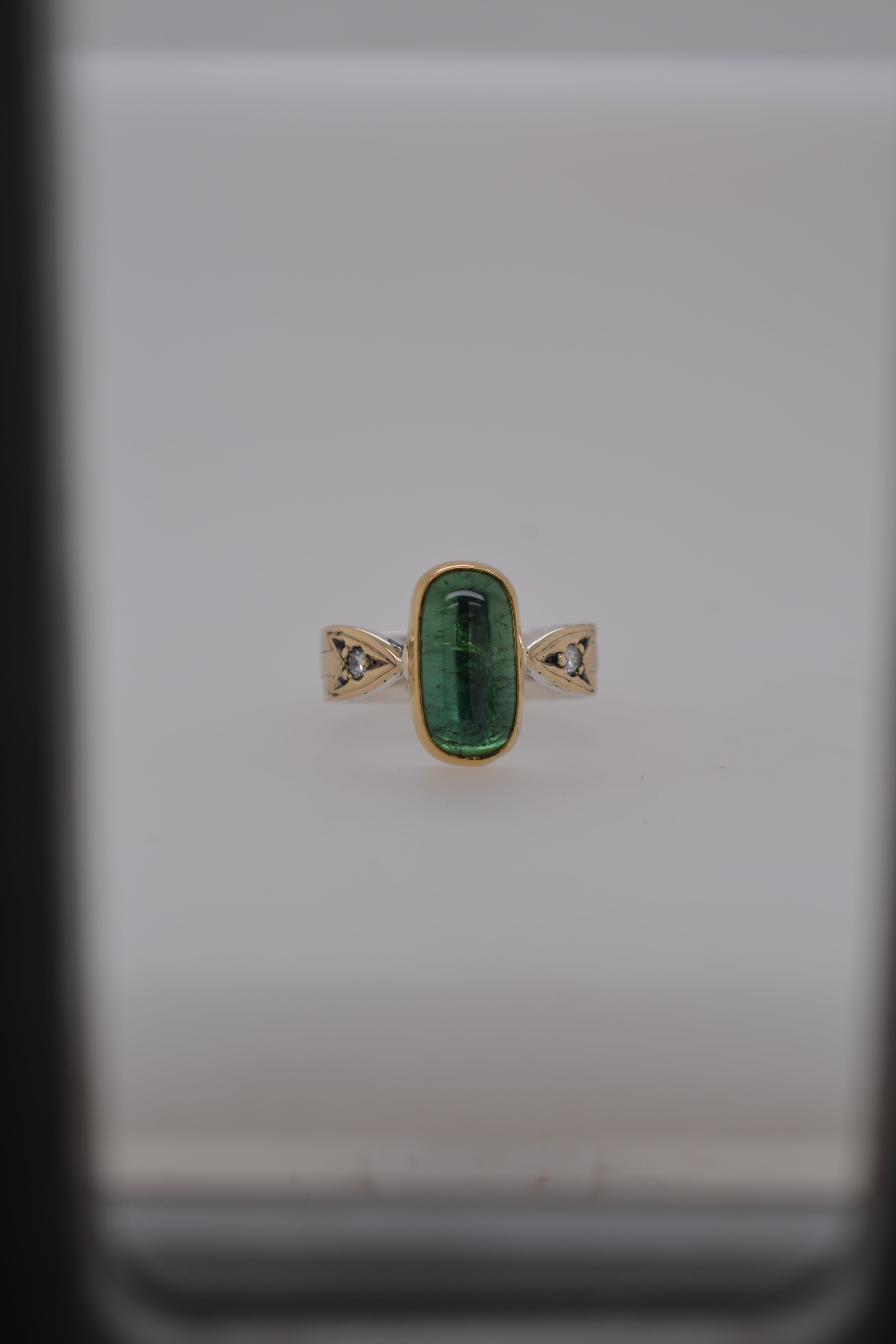 DOUBLE ARROW RING // GREEN TOURMALINE