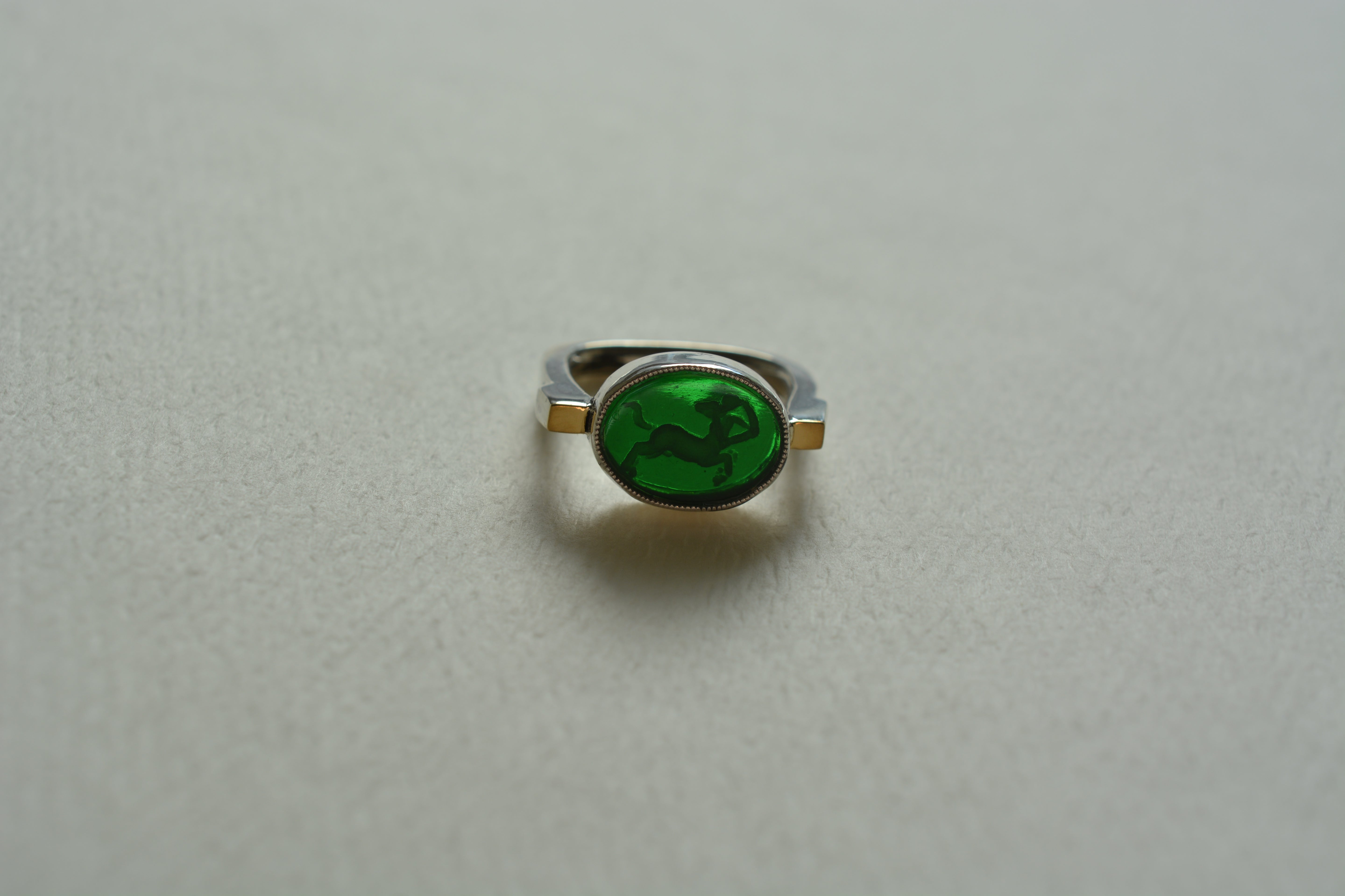 RING // SAGITTARIUS // GREEN INTAGLIO