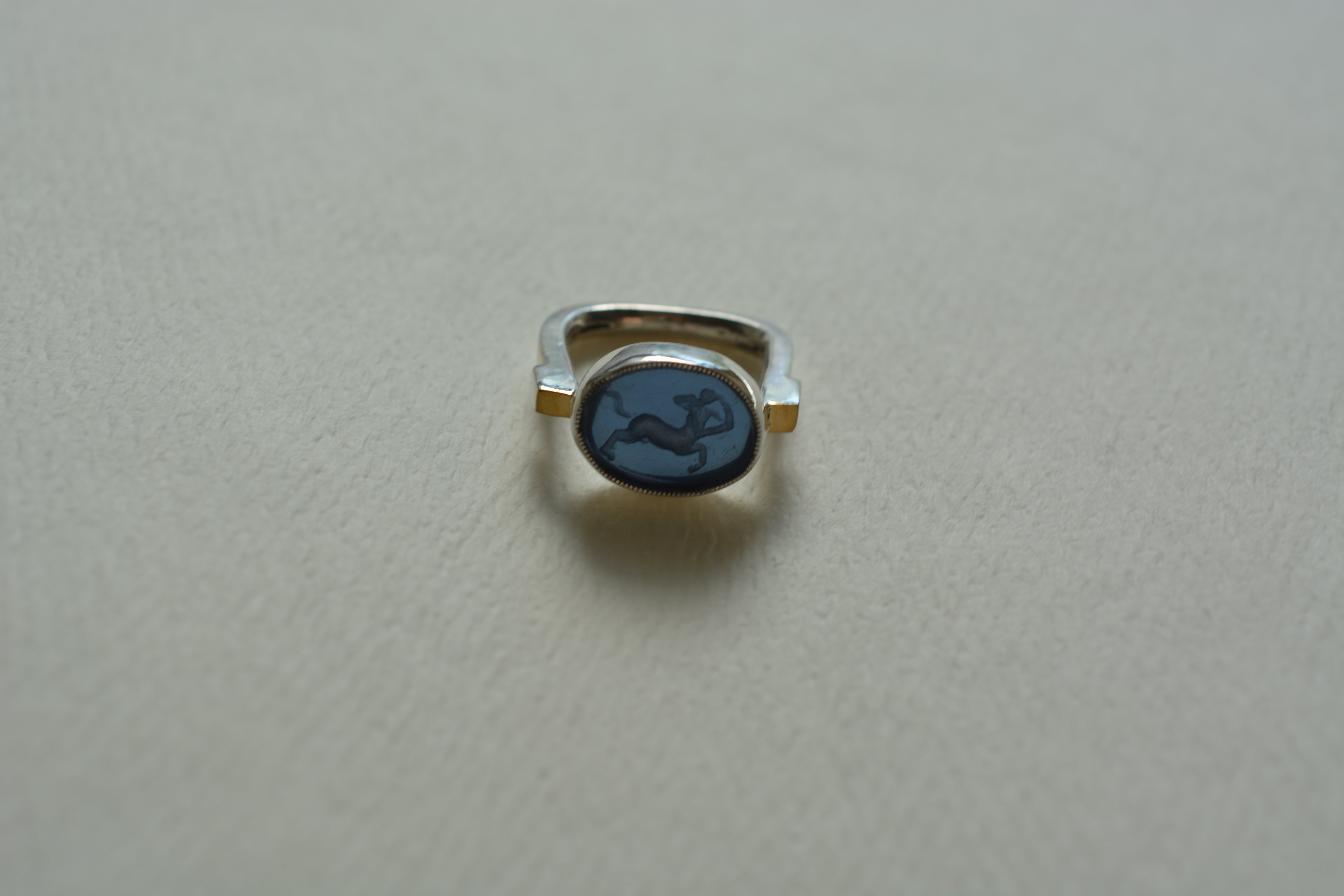 RING // SAGITTARIUS // BLUE INTAGLIO