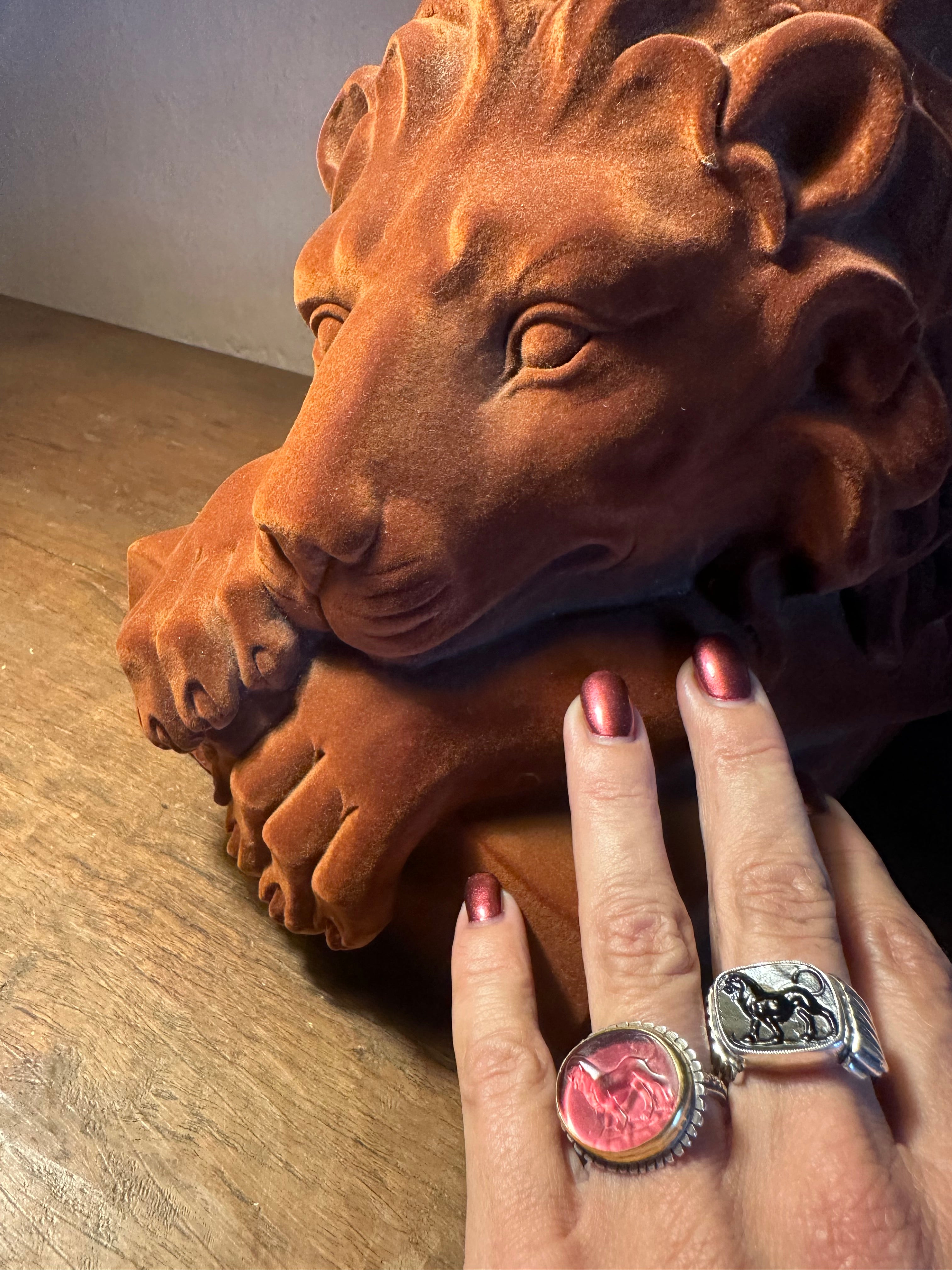 LION RING // BLACK INTAGLIO