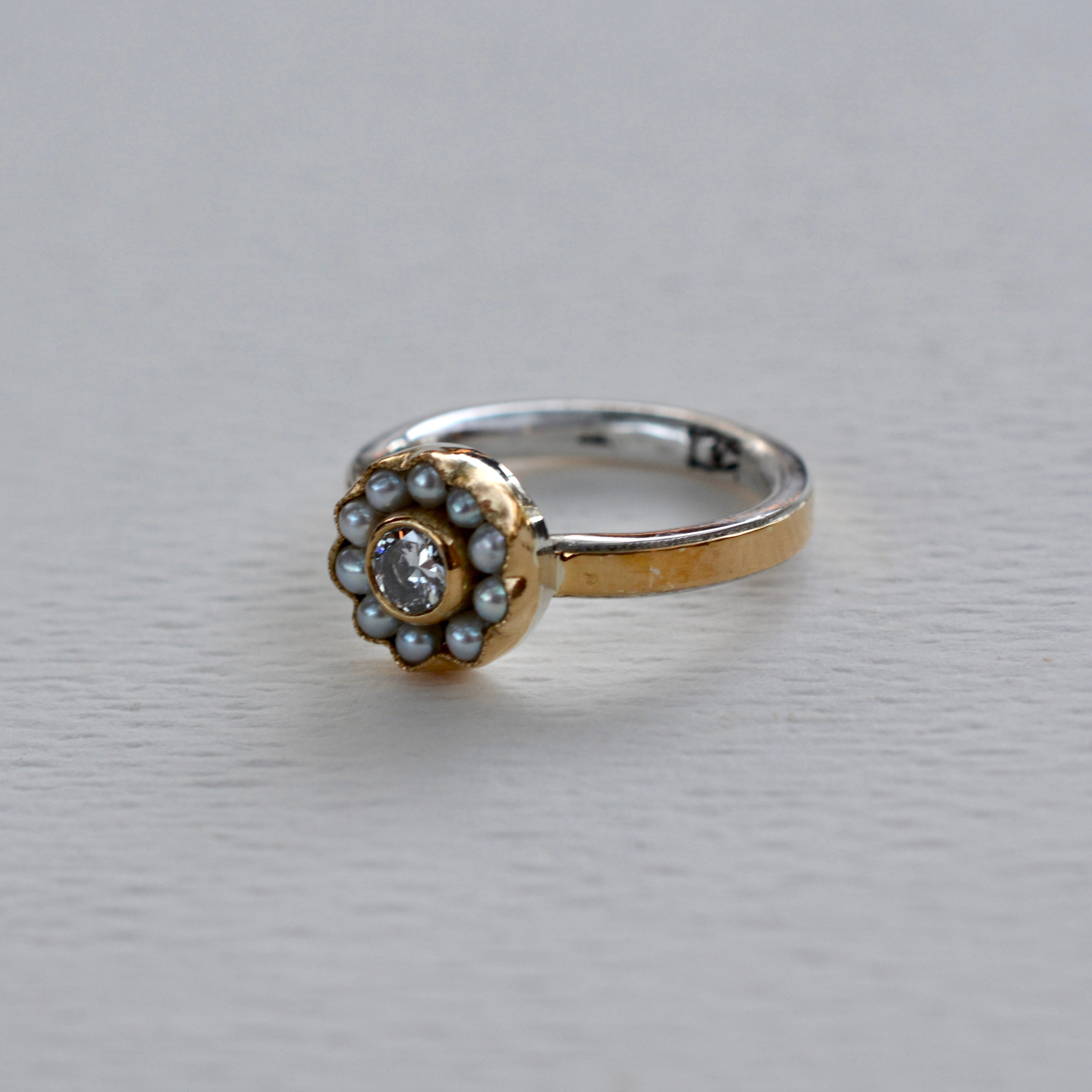 HEIRLOOM RING // SEED PEARLS // DIAMOND