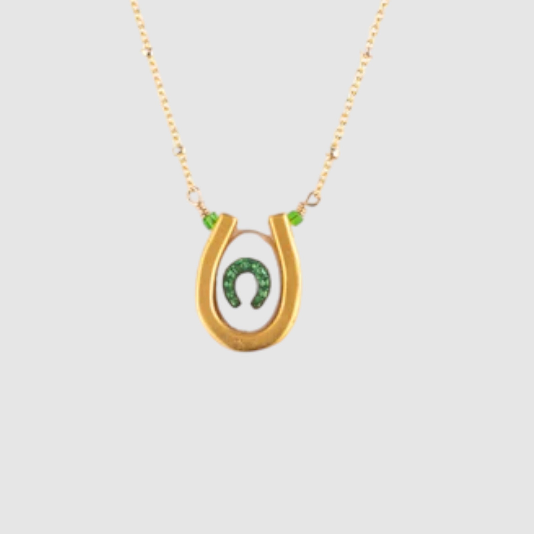 DOUBLE LUCK // VERMEIL NECKLACE // WHITE & GREEN