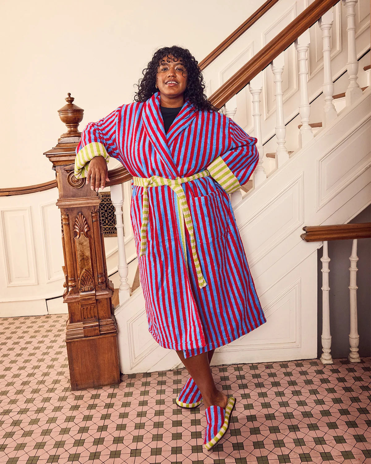 BATHROBE // LANTERNFLY STRIPE