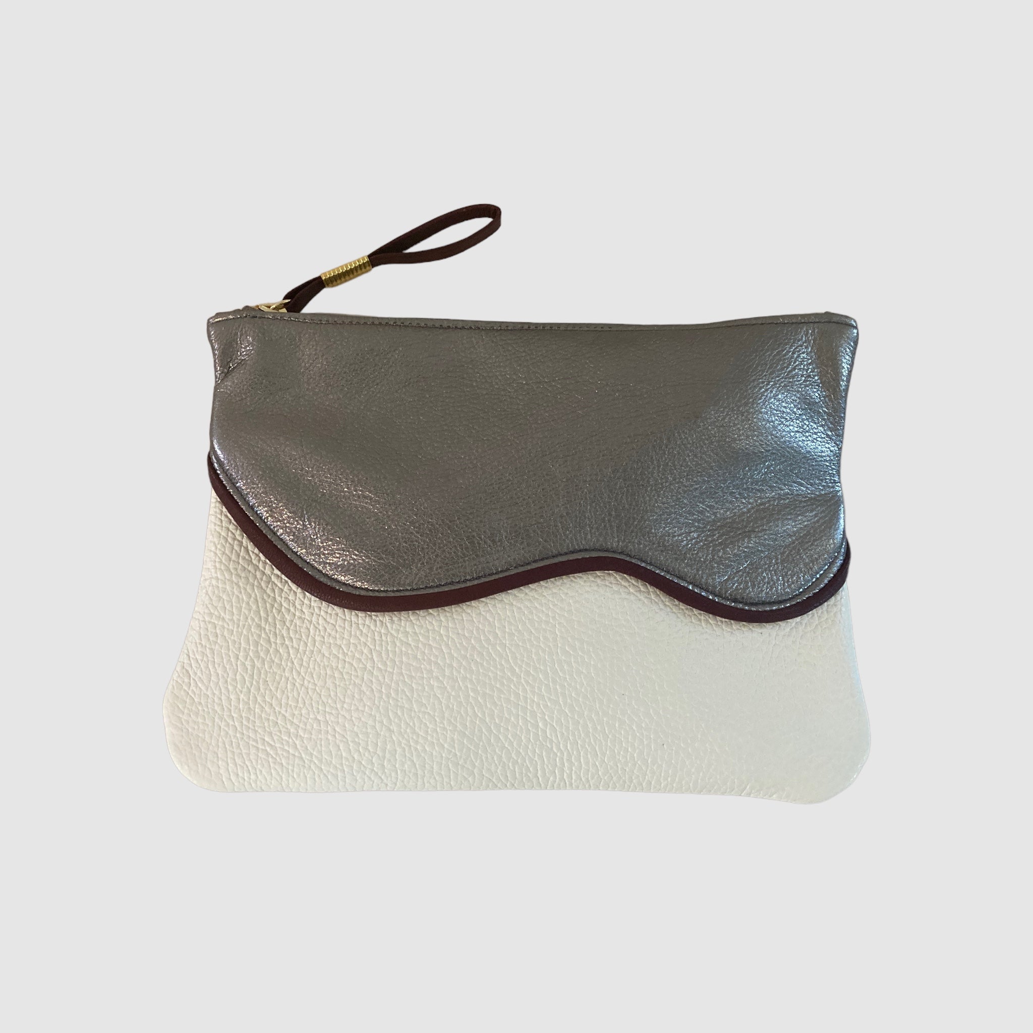 FALL WITH ME CLUTCH // PEWTER, WHITE & WINE