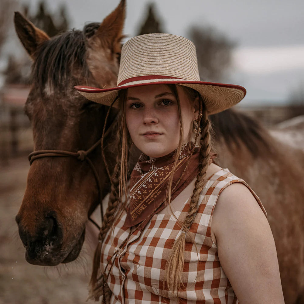 LAST CHANCE TEXTILES // COTTON CHECKER BANDANA // COCOA