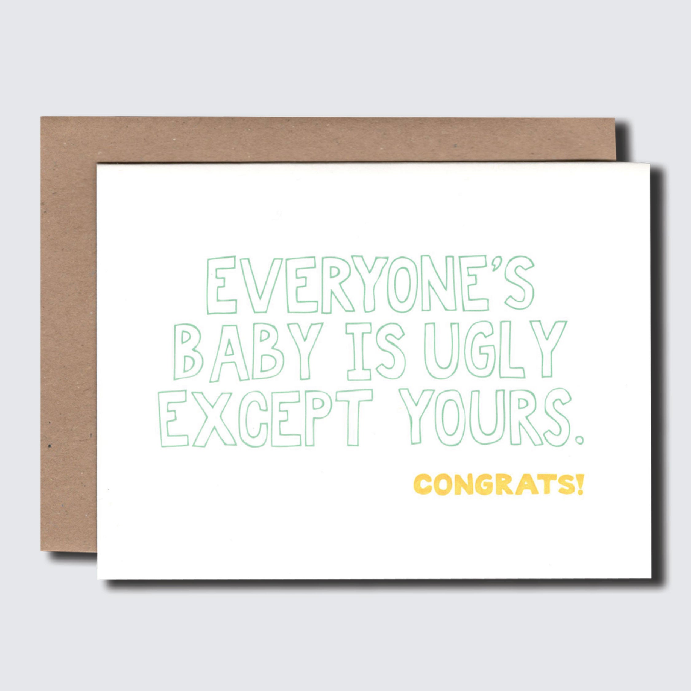 NEW BABY CARD // UGLY EXCEPT YOURS