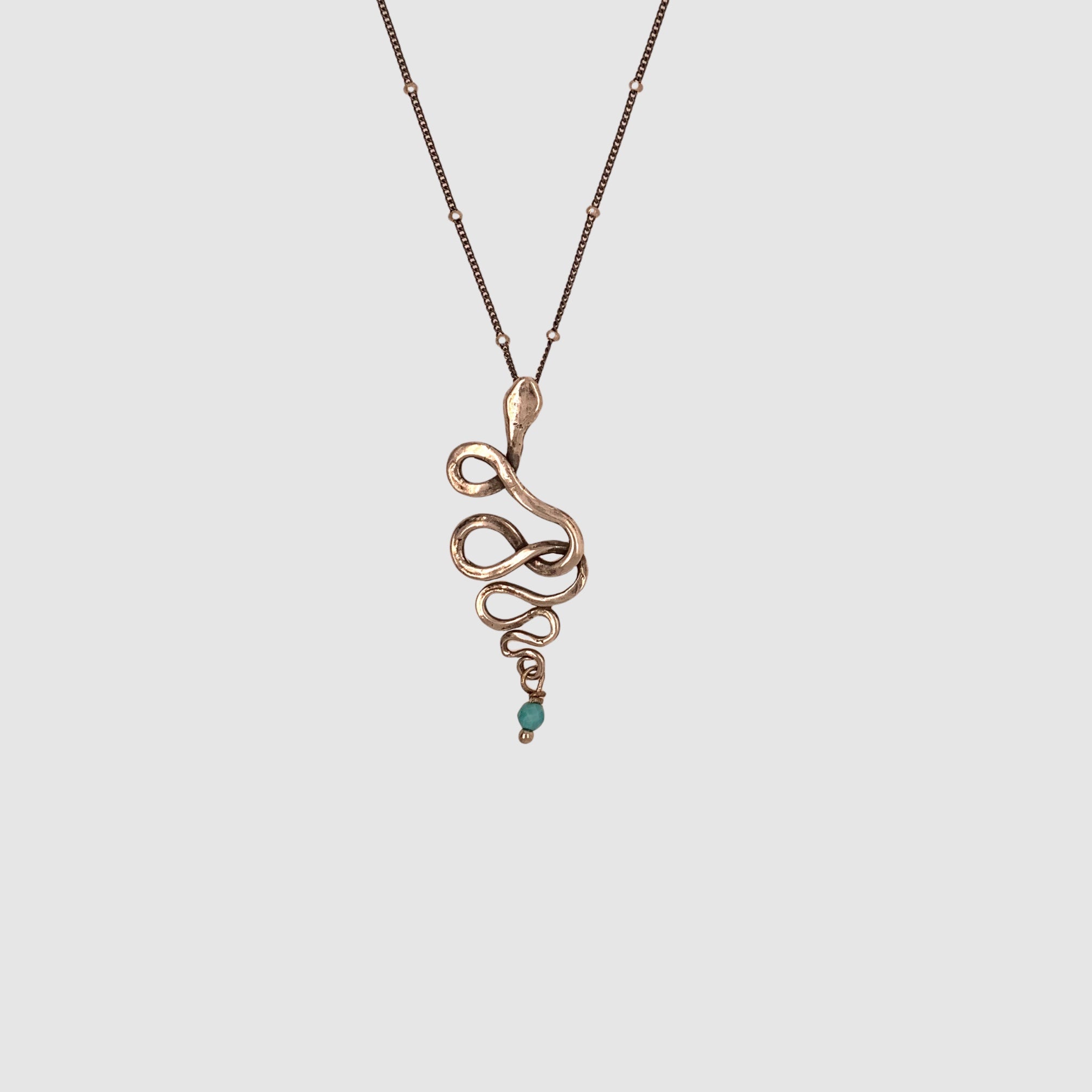SNAKE PENDANT  // NECKLACE // SILVER // TURQUOISE