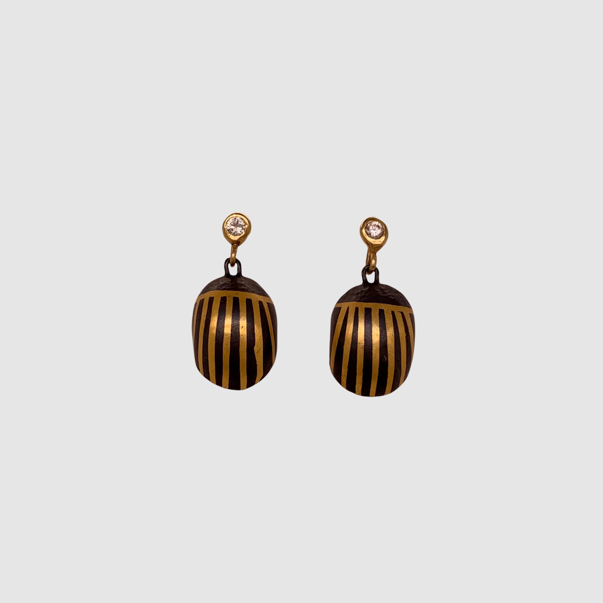 SACRED SCARAB EARRING //  # 10 // RECYCLED DIAMONDS