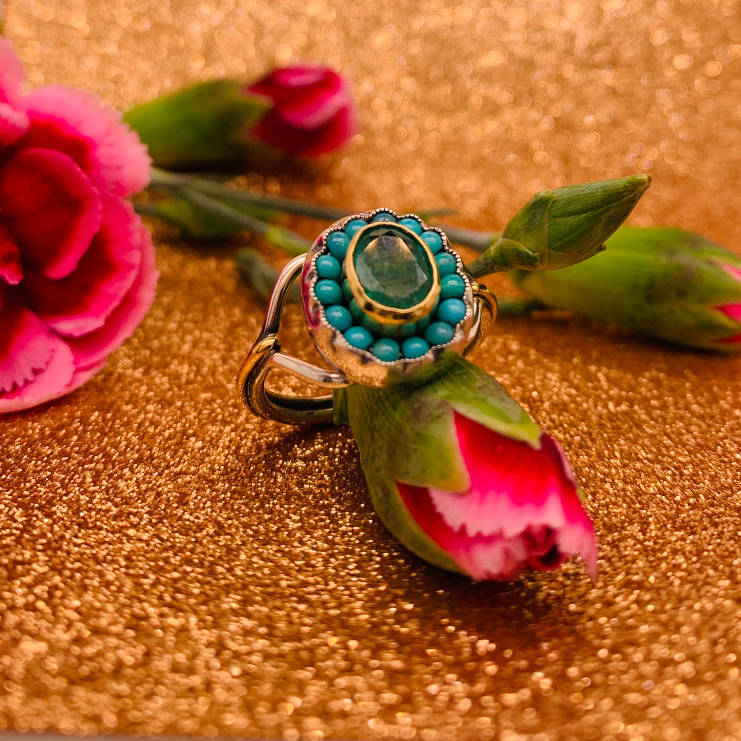 HEIRLOOM RING // TURQUOISE // GREEN EMERALD