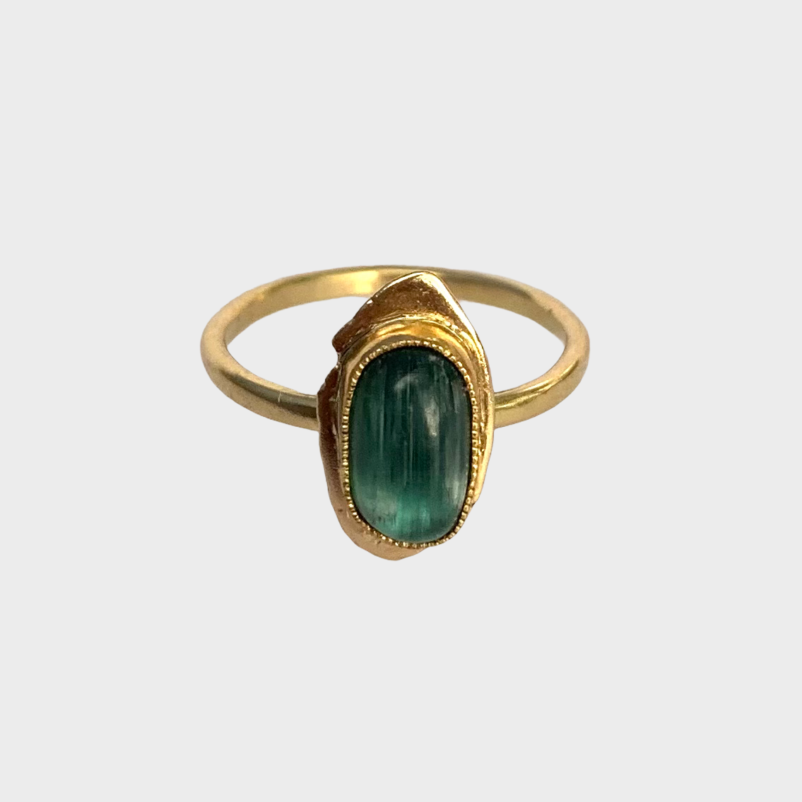 HEIRLOOM RING // SIMPLE // GOLD // GREEN CATS EYE TOURMALINE
