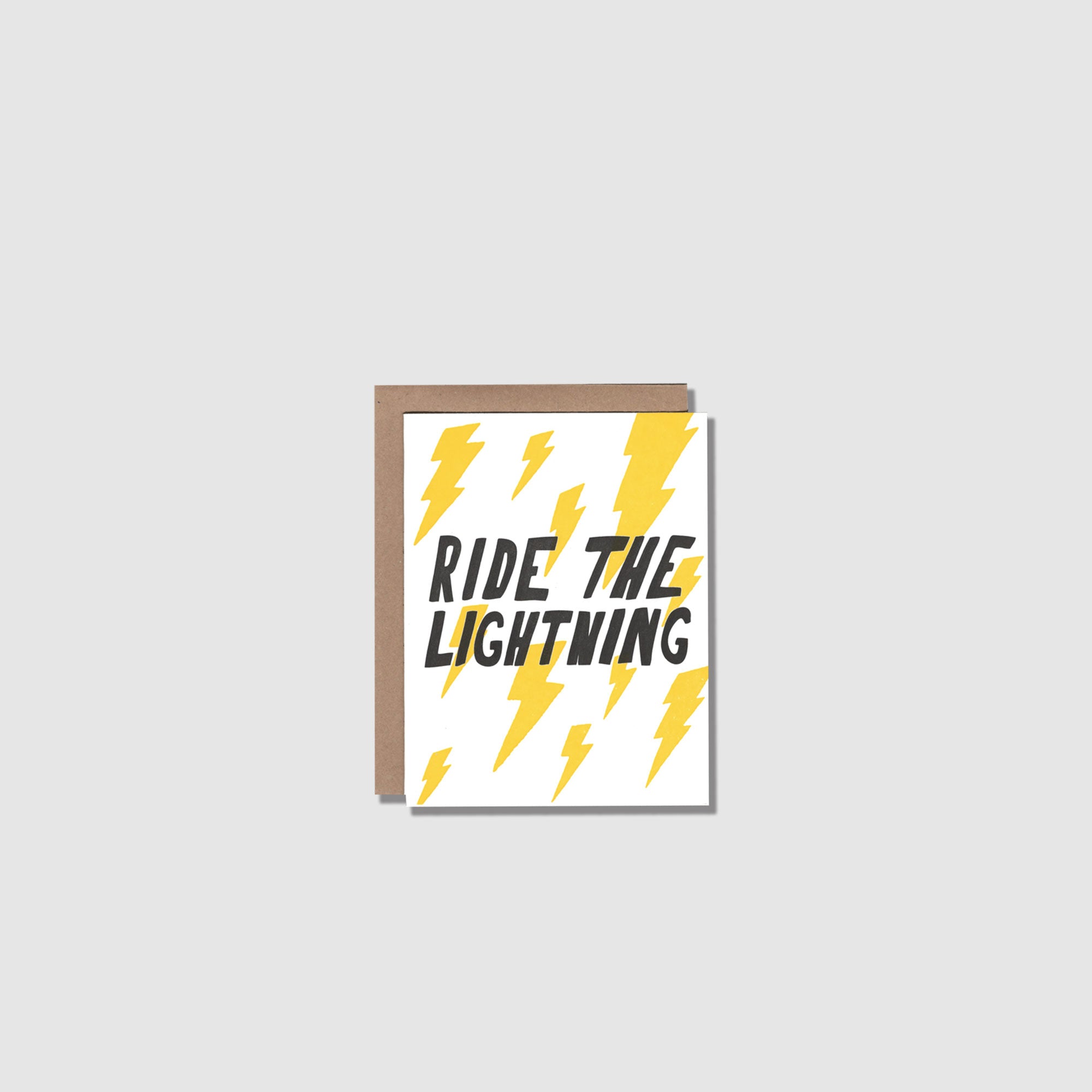 RIDE THE LIGHTNING  LETTERPRESS CARD