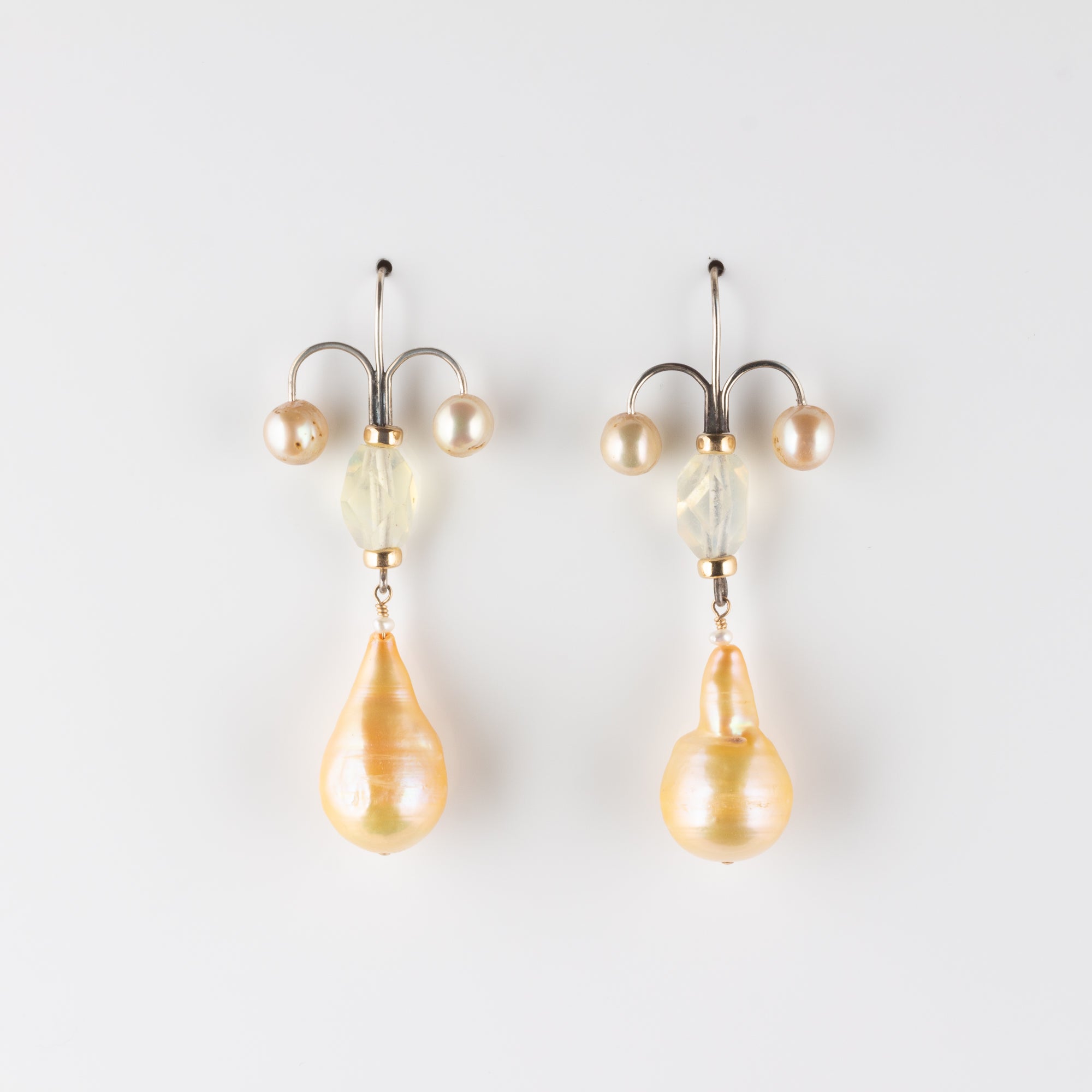 FIONA // BAROQUE PEARL & PINEAPPLE QUARTZ EARRINGS