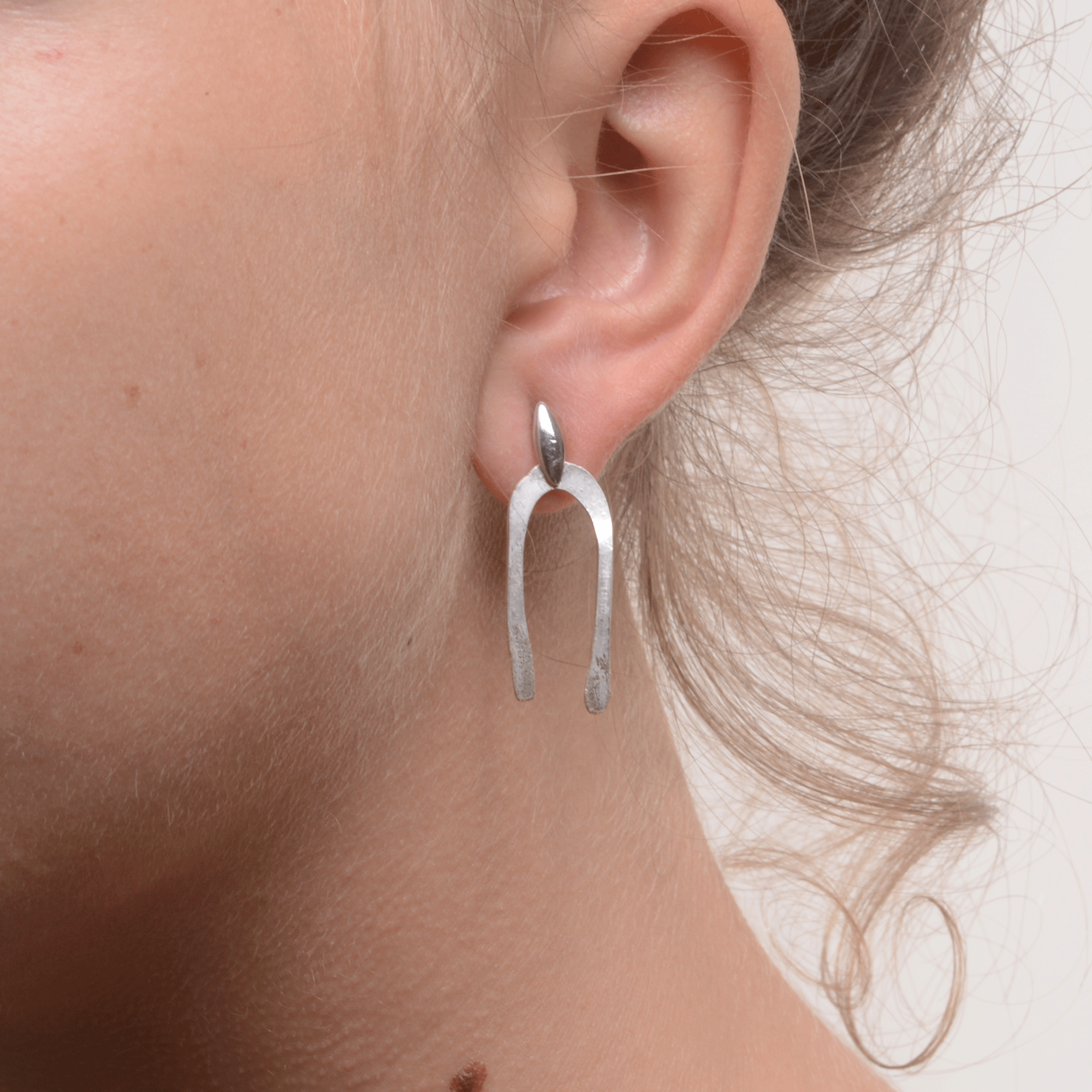 ARCO STERLING SILVER POST EARRINGS // SMALL