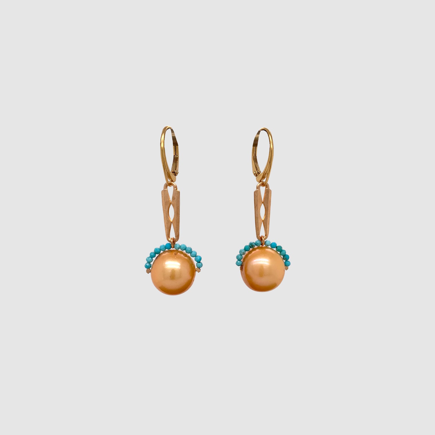 NOISE CANCELING PEARL EARRINGS // WATCH CHAIN // TURQUOISE