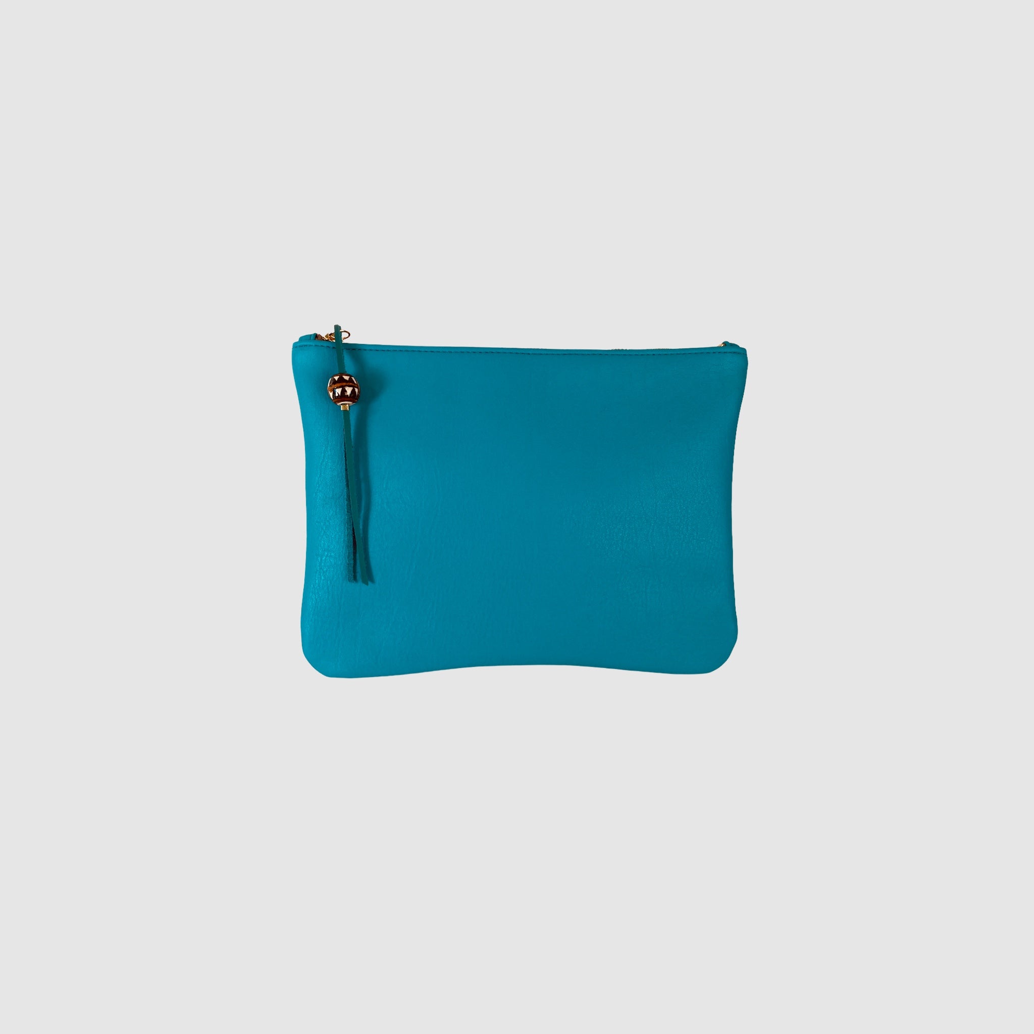 TURQUOISE BEAD PULL CLUTCH