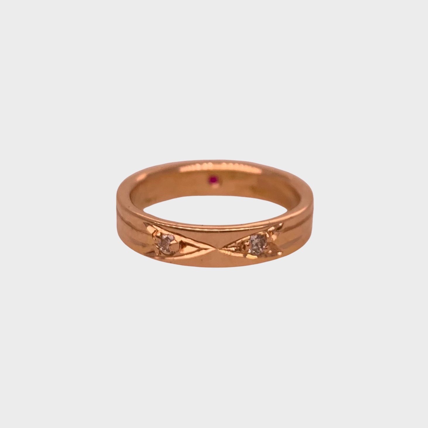 ROSE GOLD // ARROW RING // DOUBLE // RUBY & DIAMONDS